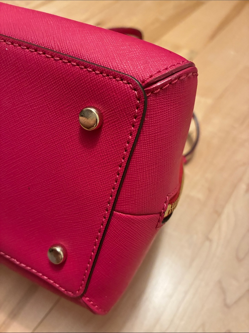 Kate Spade hot pink Dome Satchel Tote in Embossed Leather - Picture 5 of 12
